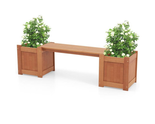 FaFurn - Garden Planter Flower Pot Stand with Garden Bench in Hardwood