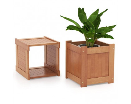 FaFurn - Garden Planter Flower Pot Stand with Garden Bench in Hardwood