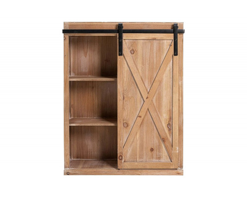 FaFurn - Farmhouse Wall Mounted 1 Door Sliding Barn Style Bathroom Cabinet & Shelves