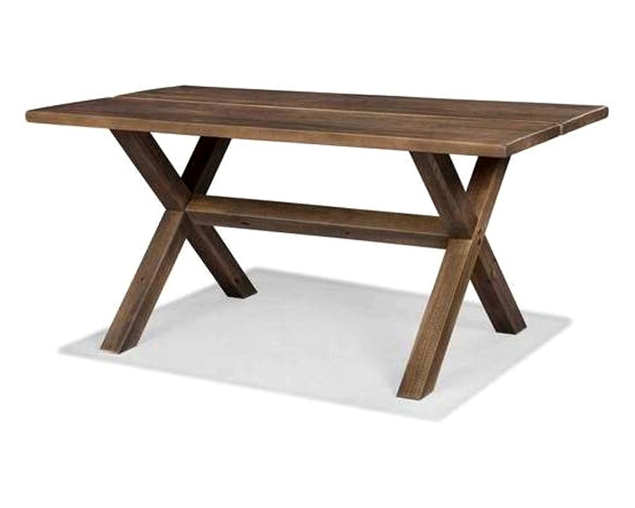 FaFurn - Farmhouse Walnut Solid Wood Dining Trestle Table