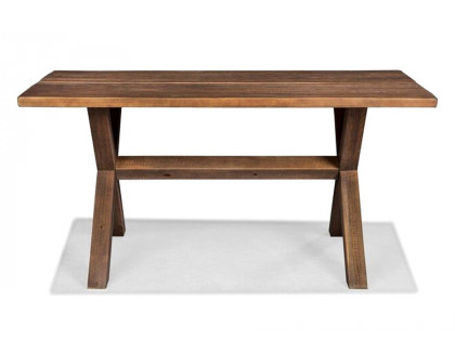 FaFurn - Farmhouse Walnut Solid Wood Dining Trestle Table