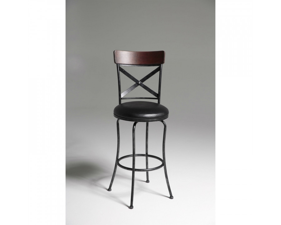 FaFurn - Swivel Barstool with Swivel Seat in Black/Cherry