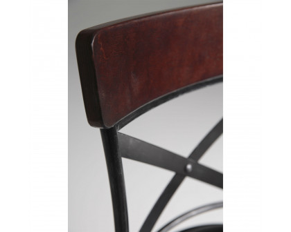 FaFurn - Swivel Barstool with Swivel Seat in Black/Cherry