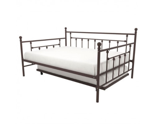 FaFurn - Full Size Daybed with Twin Roll-out Trundle Bed in Bronze