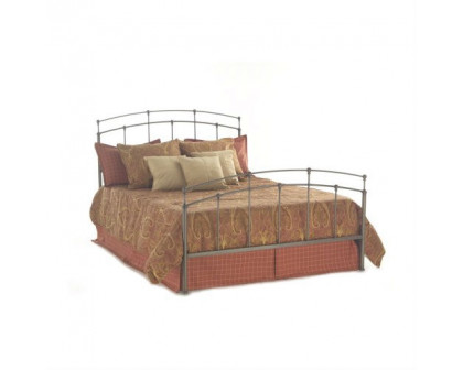 FaFurn - Queen Size Bed Frame with Headboard and Footboard in Black/Walnut, Metal