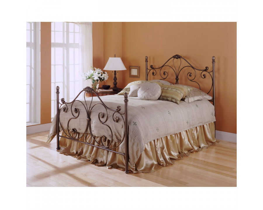 FaFurn - Queen Size Bed Base with Headboard and Footboard in Majestic, Metal