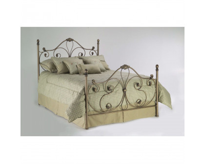 FaFurn - Queen Size Bed Base with Headboard and Footboard in Majestic, Metal