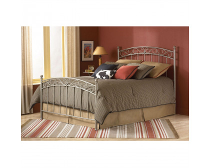 FaFurn - Full Size Bed Frame with Gentle Arch Headboard and Footboard in Metal