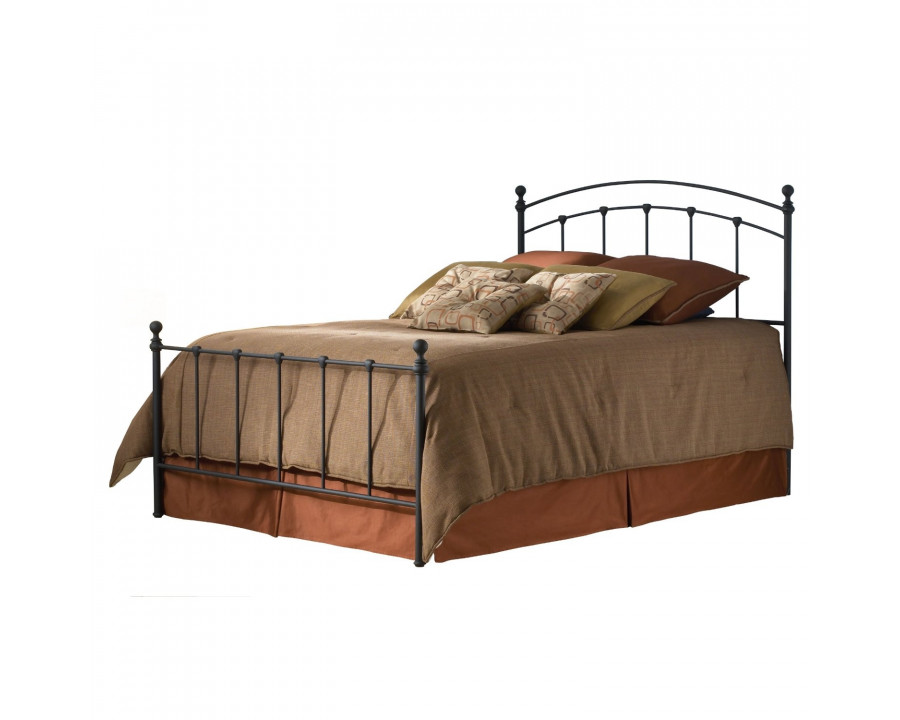 FaFurn Full Size Bed Frame with Headboard and Footboard - Matte Black, Metal