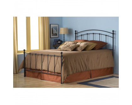 FaFurn Full Size Bed Frame with Headboard and Footboard - Matte Black, Metal