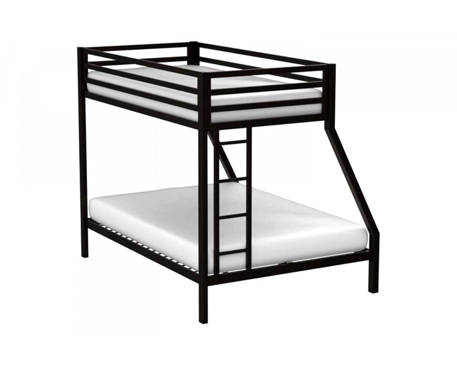 FaFurn - Modern Metal Bunk Bed Frame with Ladder (TOVWHBMPL22349381)