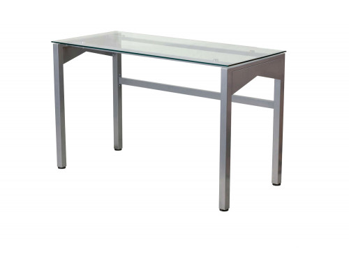 FaFurn - Rectangular Writing Table Office Desk with Clear Tempered Glass Surface