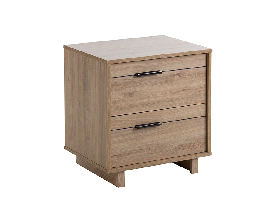 FaFurn Modern Bedroom Nightstand in Wood Finish - Light Oak