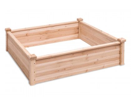 FaFurn - Solid Fir Wood 3.3 Ft X 3.3 Ft Raised Garden Bed Planter Box