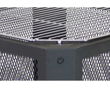 FaFurn - 16 Inch Small Grelha Square Outdoor Fire Pit with Grilling Grate