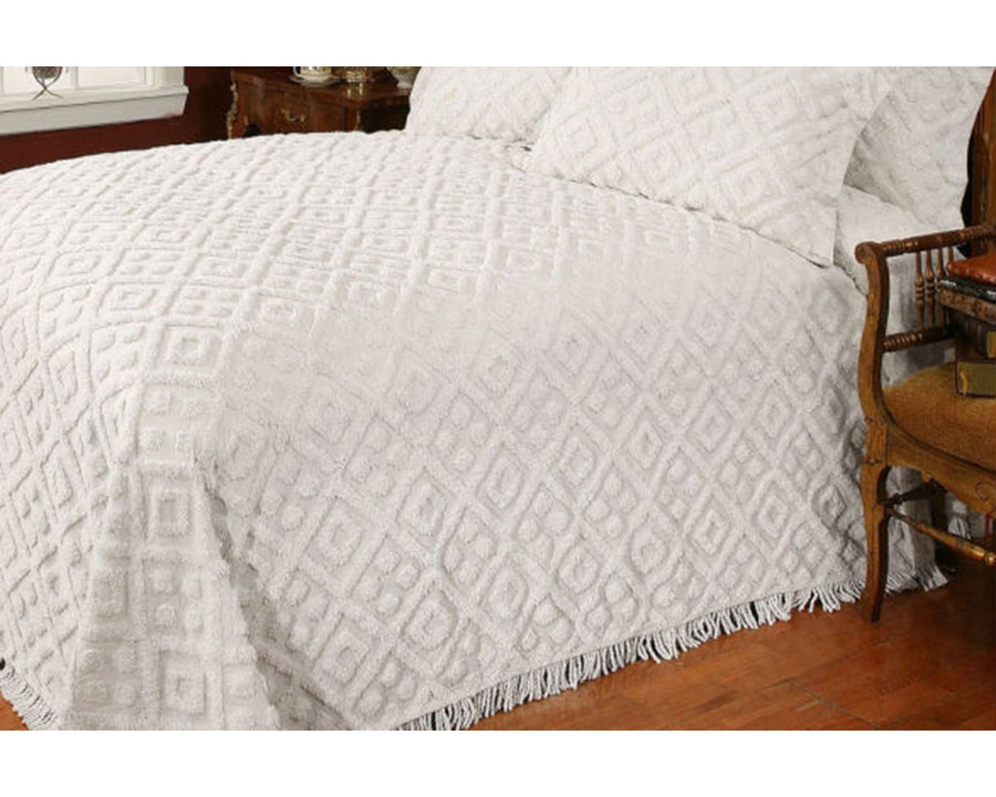 FaFurn - Diamond Pattern Cotton Chenille Bedspread