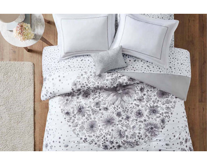 FaFurn - 8-Piece Floral Pattern Microfiber Comforter Set