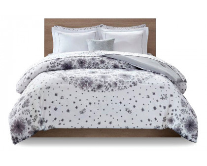 FaFurn 8-Piece Floral Pattern Microfiber Comforter Set - Full Size