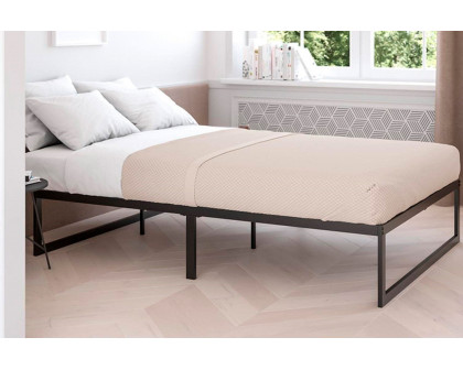 FaFurn King Size Platform Bed - Black, Metal