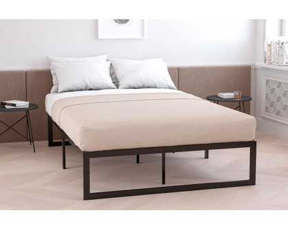 FaFurn King Size Platform Bed - Black, Metal