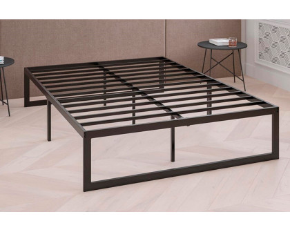 FaFurn Queen Size Platform Bed - Black, Metal