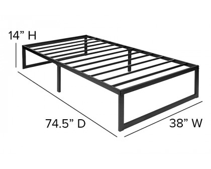 FaFurn Twin Size Platform Bed - Black, Metal