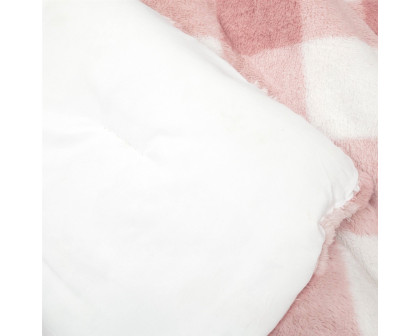 FaFurn Full/Queen Size Comforter Set - Pink Blush, Soft Sherpa Faux Fur