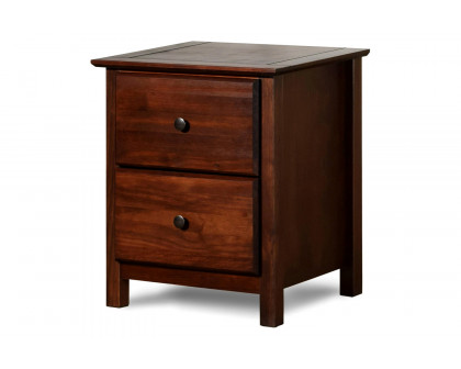 FaFurn - Farmhouse Solid Pine Wood 2 Drawer Nightstand