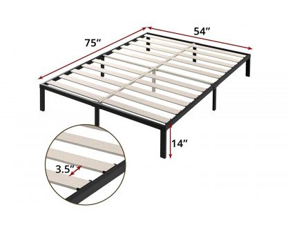 FaFurn Heavy Duty Metal Platform Bed Frame with Wood Slats 3,500 Lbs Weight Limit - Full Size