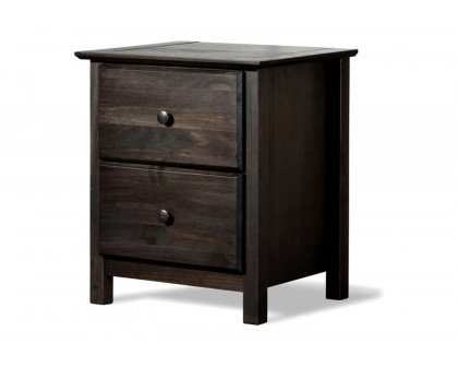 FaFurn - Farmhouse Solid Pine Wood 2 Drawer Nightstand