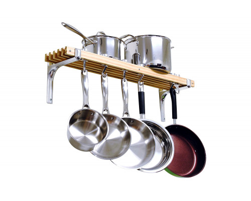 FaFurn - Farmhome Wooden Wall Mounted 6 Hooks Pot Rack