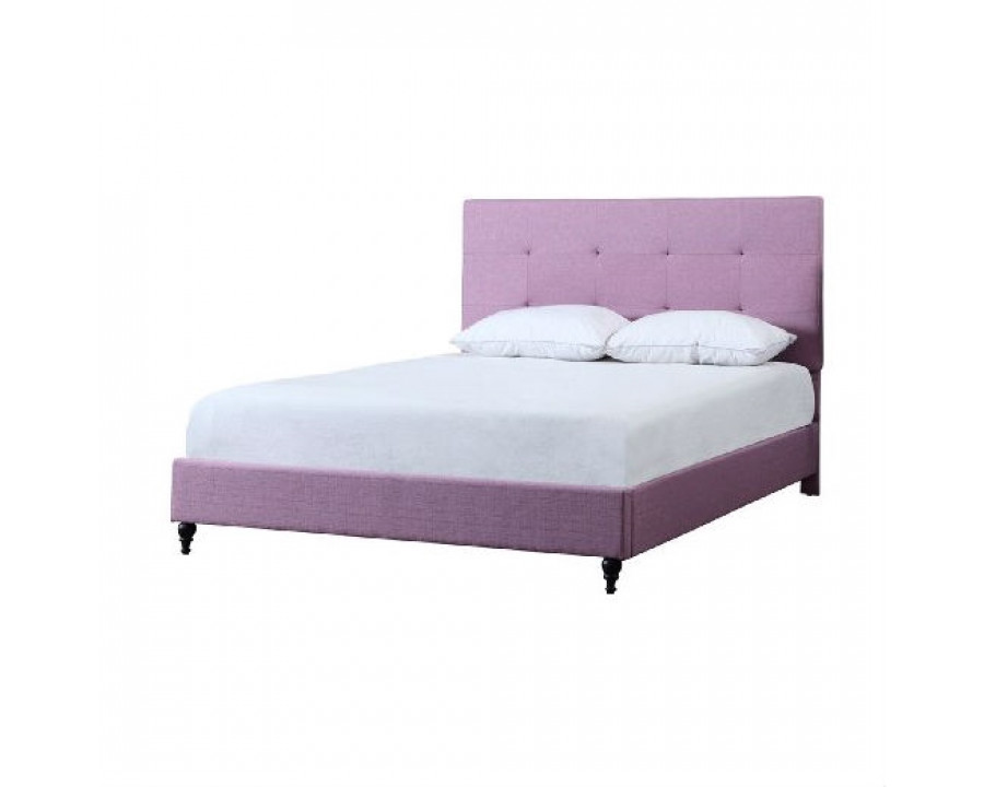 FaFurn - Full Size Platform Bed Frame with Headboard in Purple