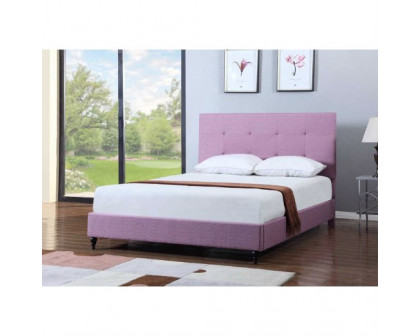 FaFurn - Full Size Platform Bed Frame with Headboard in Purple