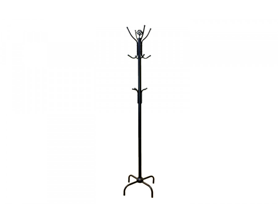 FaFurn - Two Tier Black Metal Coat Rack For Stylish Entryway Storage