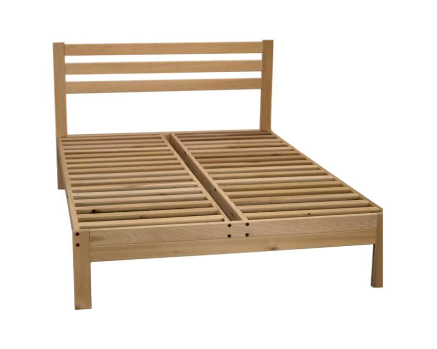 FaFurn - Farmhome Natural Platform Bed in Queen Size