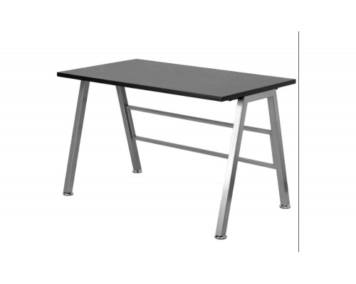 FaFurn - Modern Metal Frame Computer Desk with Black Laminate Top