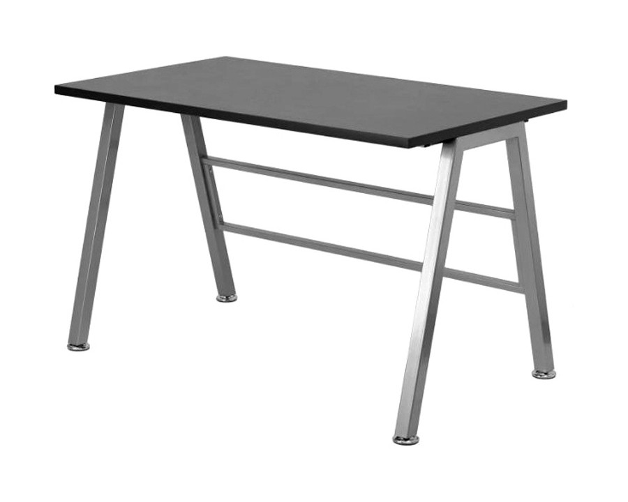 FaFurn - Modern Metal Frame Computer Desk with Black Laminate Top