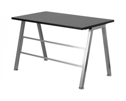 FaFurn - Modern Metal Frame Computer Desk with Black Laminate Top