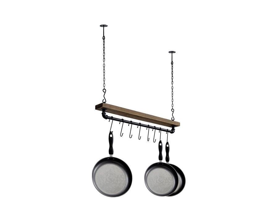 FaFurn - Farmhome Rustic Industrial 8 S-Hooks Ceiling Mounted Hanging Pot Rack