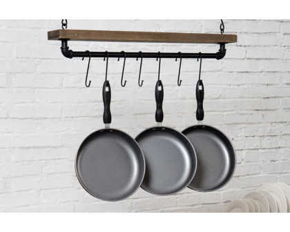 FaFurn - Farmhome Rustic Industrial 8 S-Hooks Ceiling Mounted Hanging Pot Rack