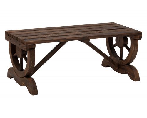 FaFurn - Farmhome Rustic Fir Wood Wheel Outdoor Garden Bench