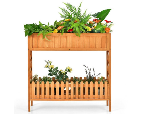 FaFurn - 2-Tier Planter Box in Fir Wood