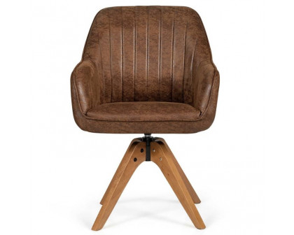 FaFurn - Retro Accent Chair with Solid Wood Legs in Brown