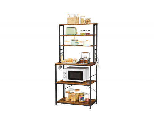 FaFurn - Farmhouse 6 Tier Industrial Utility Kitchen Bakers Rack Microwave Stand