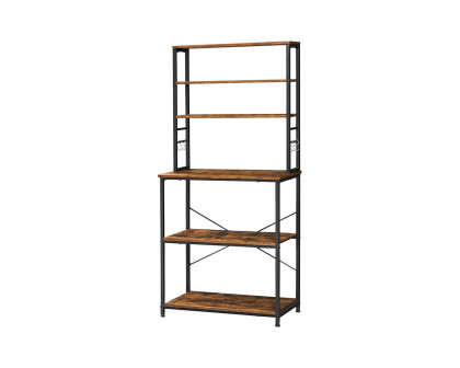 FaFurn - Farmhouse 6 Tier Industrial Utility Kitchen Bakers Rack Microwave Stand