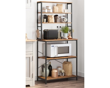 FaFurn - Farmhouse 6 Tier Industrial Utility Kitchen Bakers Rack Microwave Stand