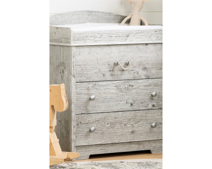 FaFurn - Farmhouse Nautical 3 Drawer Rope Handle Baby Changing Table in Washed Pine