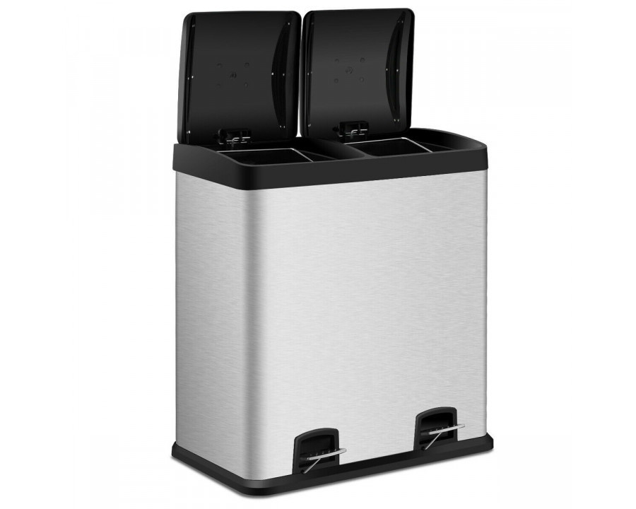 FaFurn - 16 Gallon Trash Can with Foot Pedal Open