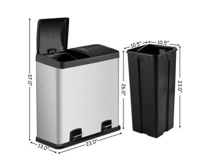 FaFurn - 16 Gallon Trash Can with Foot Pedal Open