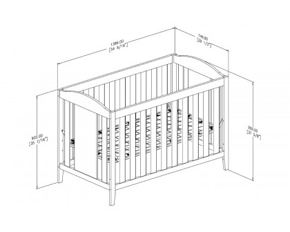 FaFurn - Traditional Vintage 3-In-1 Convertible Baby Crib Toddler Bed in Espresso